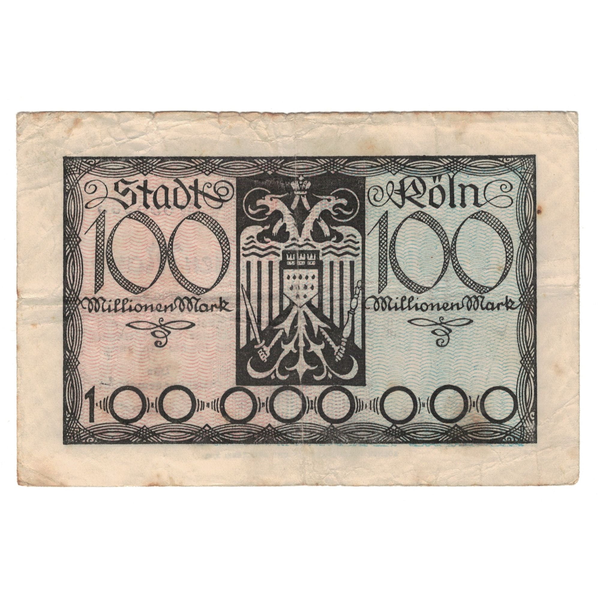 Banknote, Germany, Köln Stadt, 100 Millionen Mark, personnage, 1923