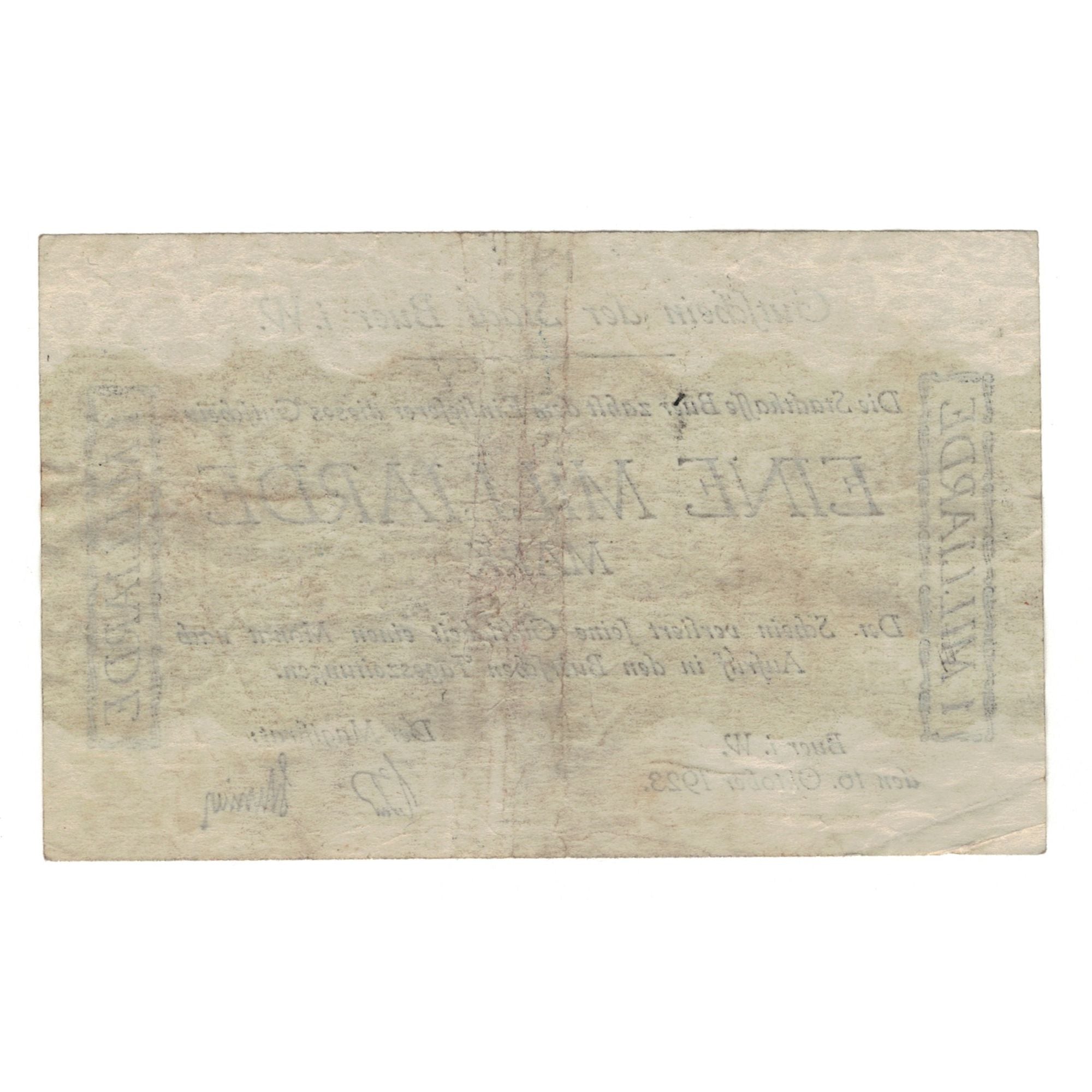 Banknote, Germany, Buer Stadt, 1 Milliarde Mark, Texte, 1923, 1923-10-16
