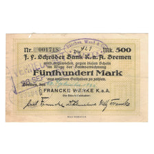Banknote, Germany, Bremen, 500 Mark, Texte, 1923, 1923-08-16, AU(55-58)