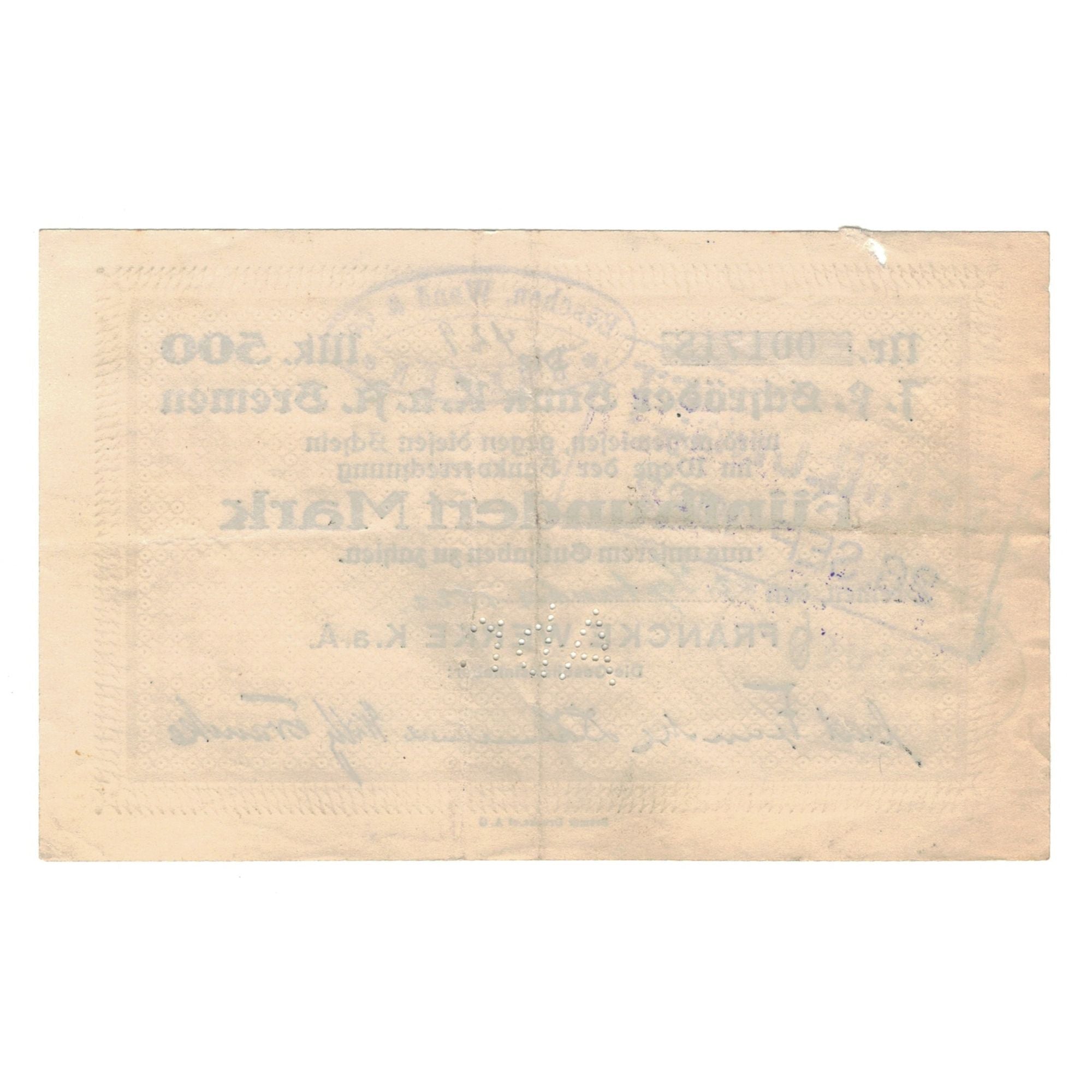 Banknote, Germany, Bremen, 500 Mark, Texte, 1923, 1923-08-16, AU(55-58)