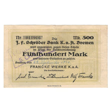 Banknote, Germany, Bremen, 500 Mark, Texte, 1923, 1923-08-16, AU(55-58)