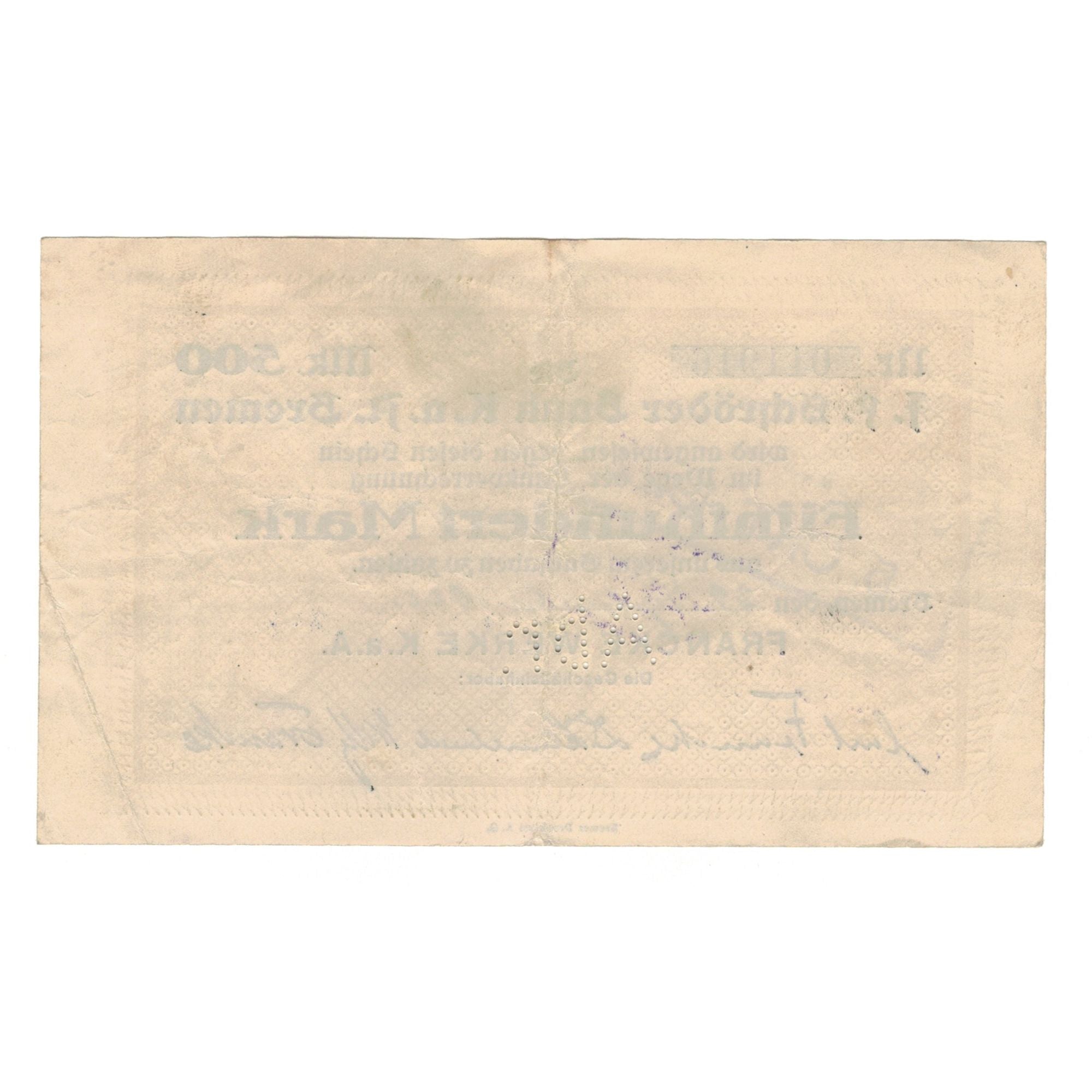 Banknote, Germany, Bremen, 500 Mark, Texte, 1923, 1923-08-16, AU(55-58)
