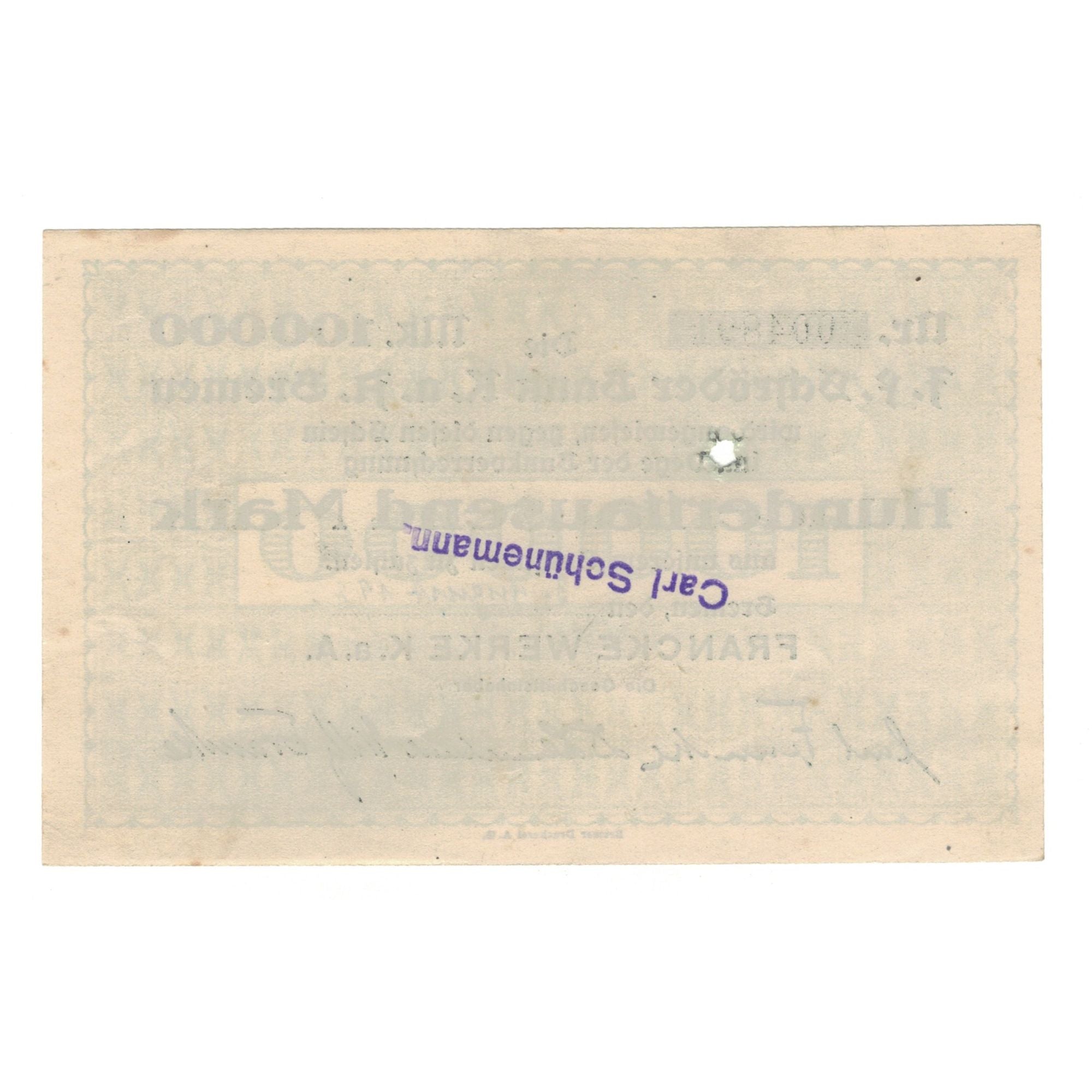 Banconote, Germania, Bremen, 100000 Mark, Texte, 1923, 1923-08-16, SPL-