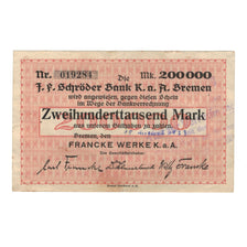 Banknote, Germany, Bremen, 200 000 Mark, Texte, 1923, 1923-08-16, AU(55-58)