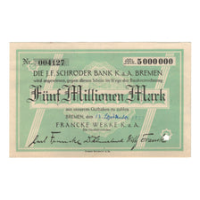 Banknote, Germany, Bremen, 5 Millions Mark, Texte, 1923, 1923-08-16, AU(55-58)
