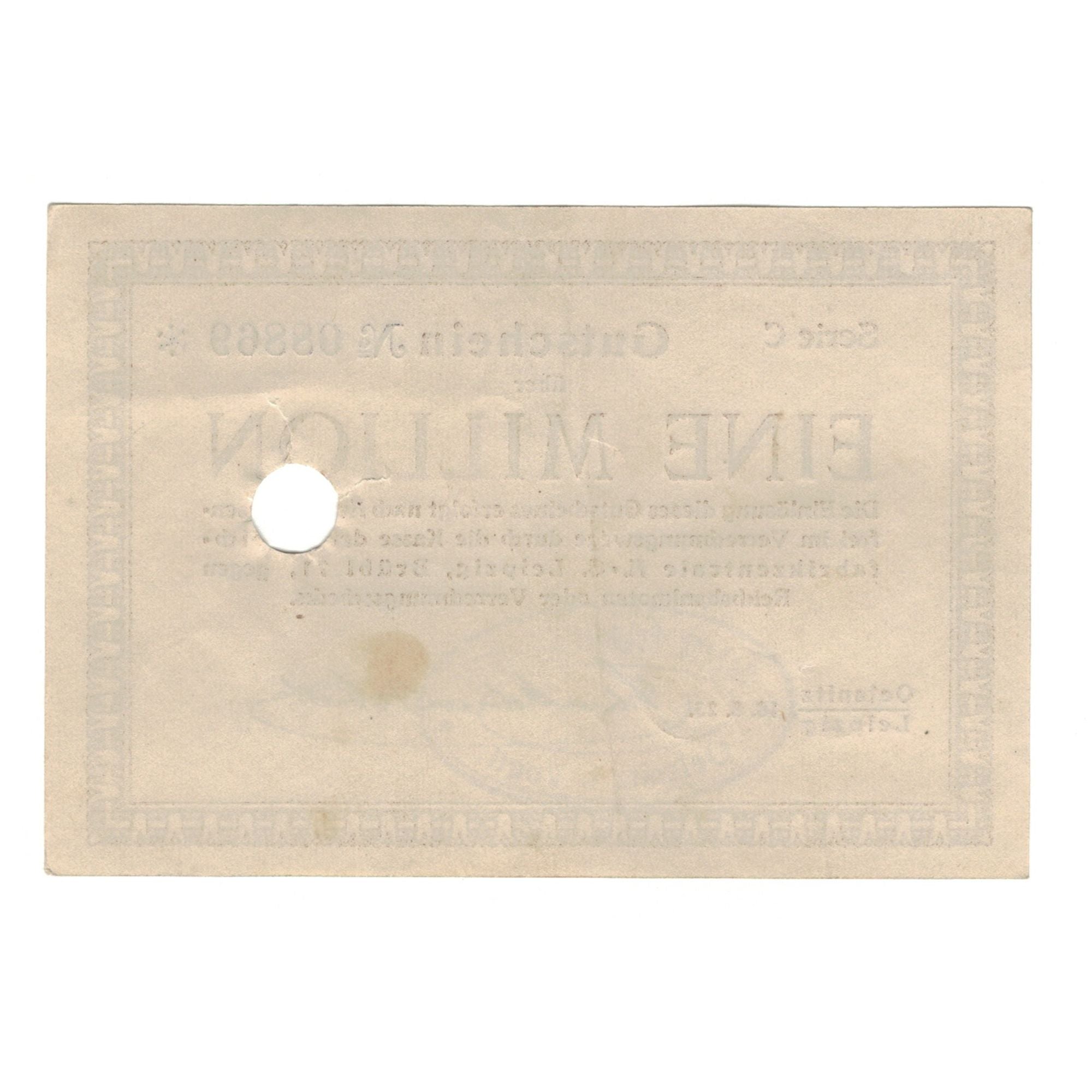Banknote, Germany, Leipzig Stadt, 1 Million Mark, Texte, 1923, 1923-09-30