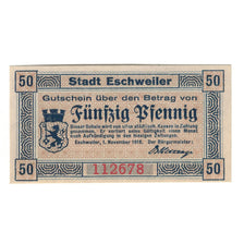 Banknote, Germany, Eschweiler Stadt, 50 Pfennig, Texte, 1918, 1918-11-01