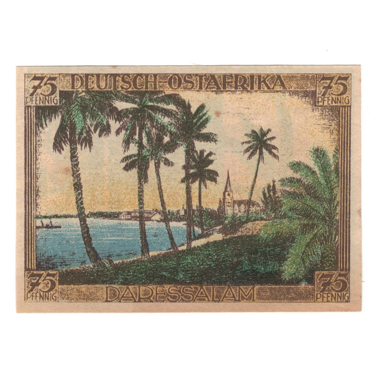 Banknote, Germany, Berlin Deutsch-Hanseatischer Kolonialgedanktag, 75 Pfennig