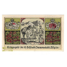 Banconote, Germania, Immenstadt i. Allgäu Stadt, 50 Pfennig, personnage, 1918