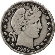 UNITED STATES, Barber Half Dollar, Half Dollar, 1909, U.S. Mint, KM #116,...