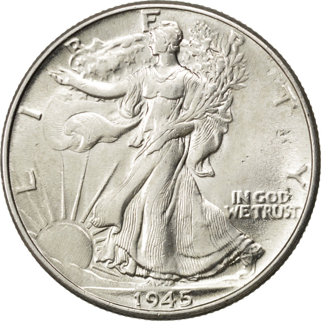 UNITED STATES, Walking Liberty Half Dollar, Half Dollar, 1945, U.S. Mint, KM...
