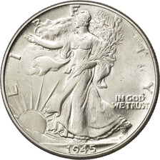 UNITED STATES, Walking Liberty Half Dollar, Half Dollar, 1945, U.S. Mint, KM...