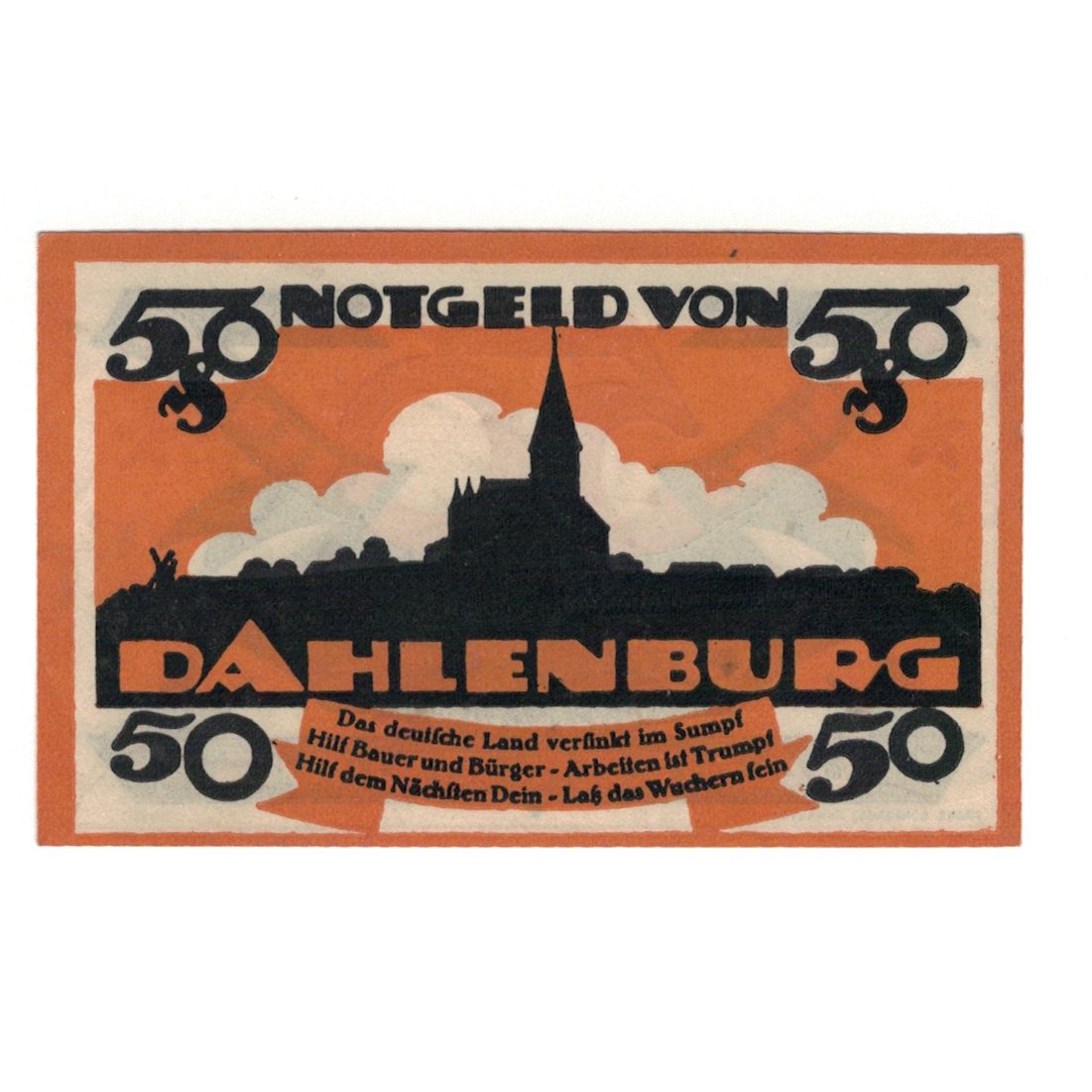 Banconote, Germania, Dahlenburg Spar und Dahlehnskasse E.G.m.u.H., 50 Pfennig
