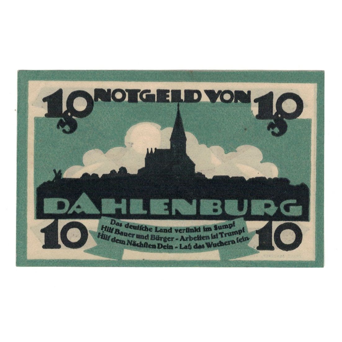Banknote, Germany, Dahlenburg Spar und Dahlehnskasse E.G.m.u.H., 10 Pfennig