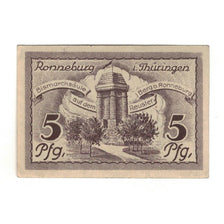 Billet, Allemagne, Ronneburg Stadt, 5 Pfennig, Monument, 1921, 1921-05-01, SUP