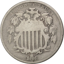 Stati Uniti, Shield Nickel, 5 Cents, 1868, U.S. Mint, MB, Rame-nichel, KM:97
