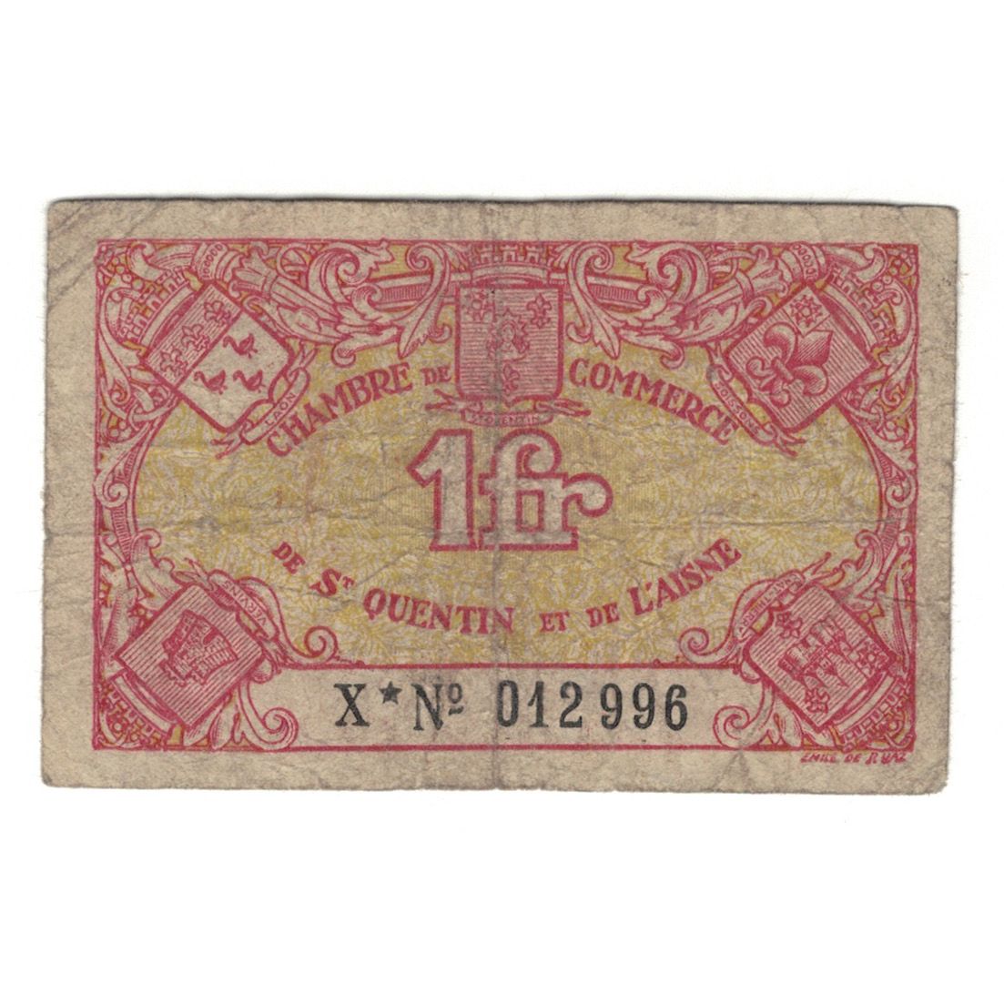France, Saint-Quentin, 1 Franc, 1925, SUP, Pirot:116-3