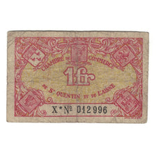 France, Saint-Quentin, 1 Franc, 1925, SUP, Pirot:116-3