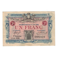 France, Toulon, 1 Franc, 1922, AU(55-58), Pirot:121-20