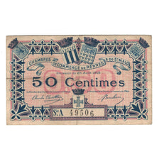 France, Rennes et Saint-Malo, 50 Centimes, 1915, AU(50-53), Pirot:105-6