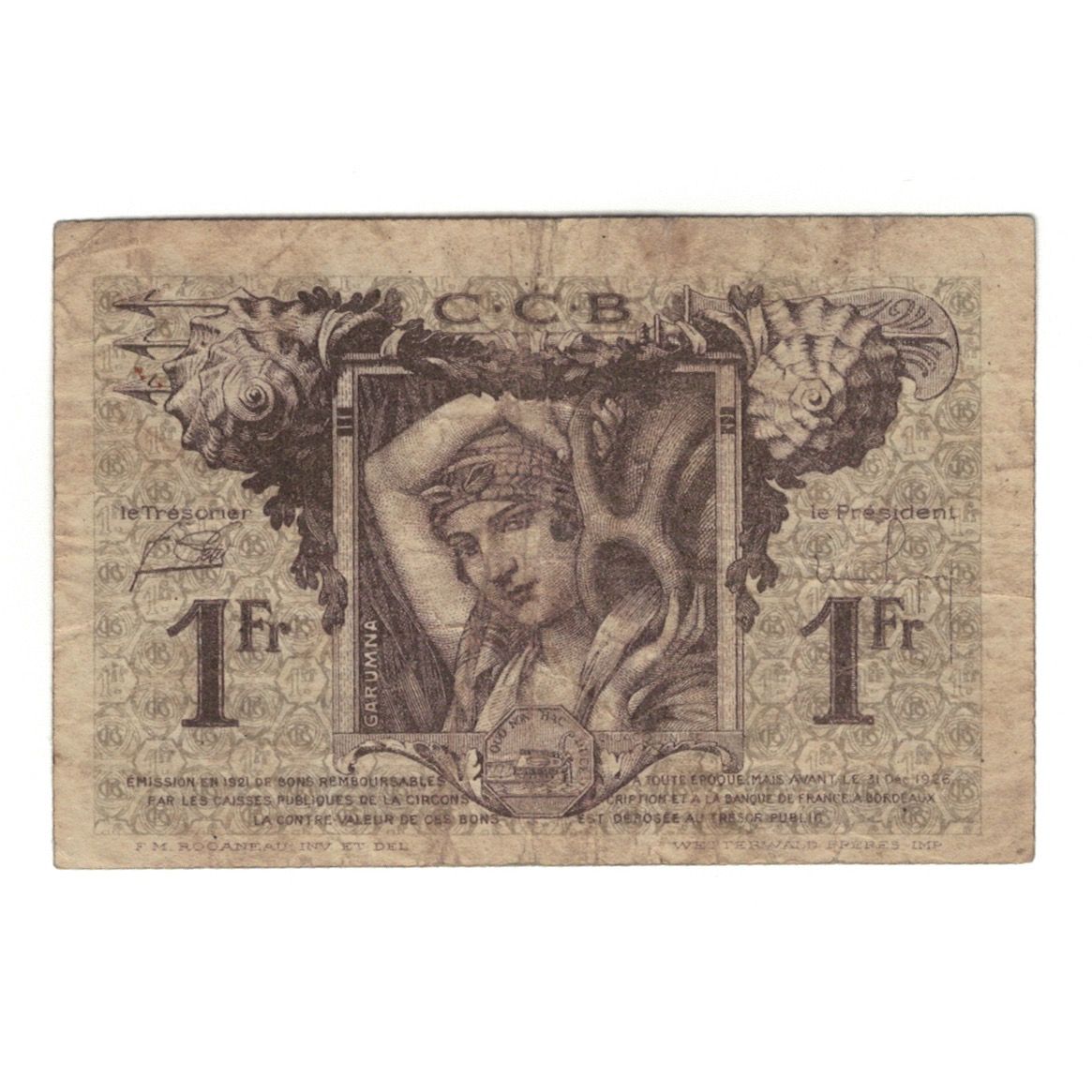 Francia, Bordeaux, 1 Franc, 1920, SPL-, Pirot:030.30