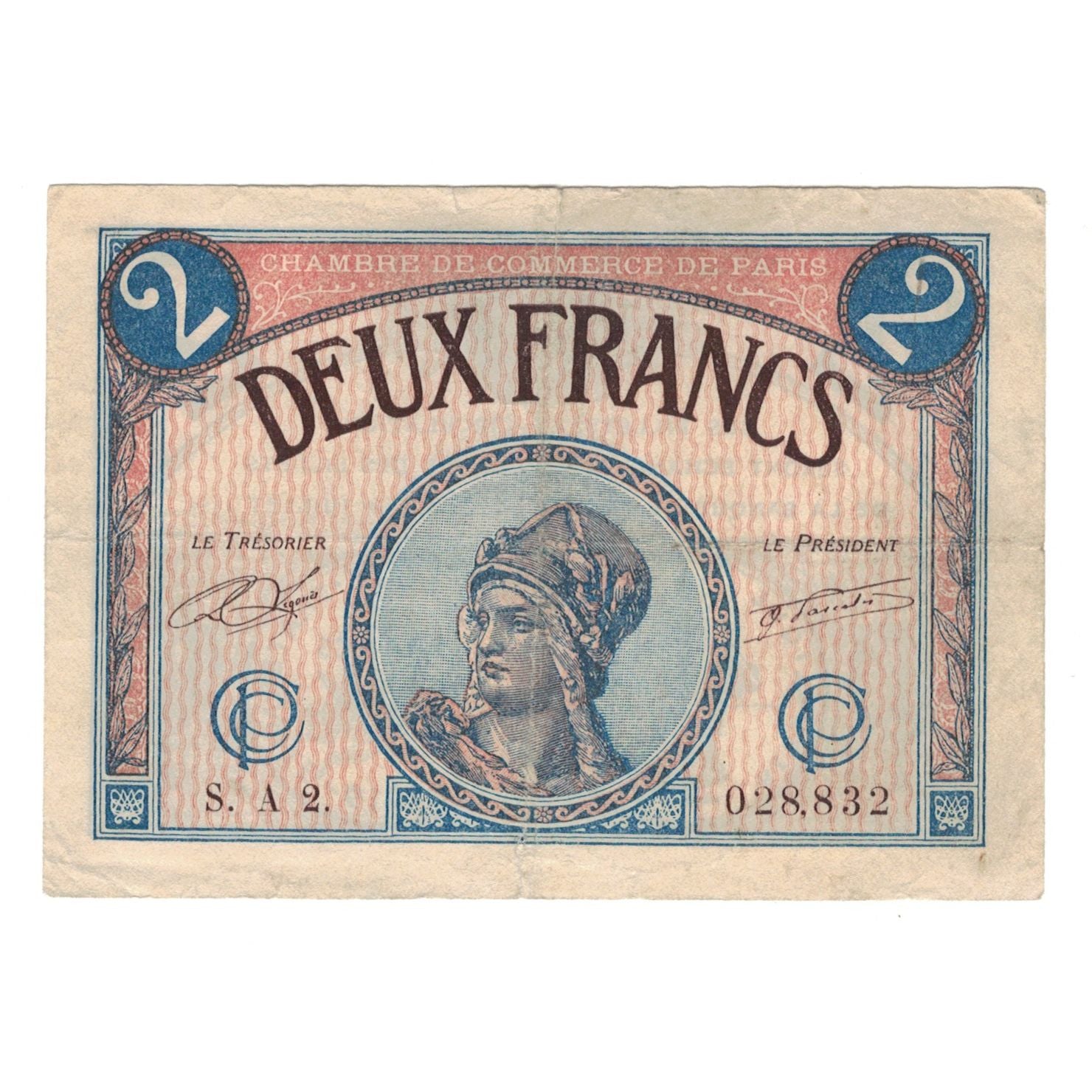 France, Paris, 2 Francs, 1920, UNC(60-62), Pirot:97-28