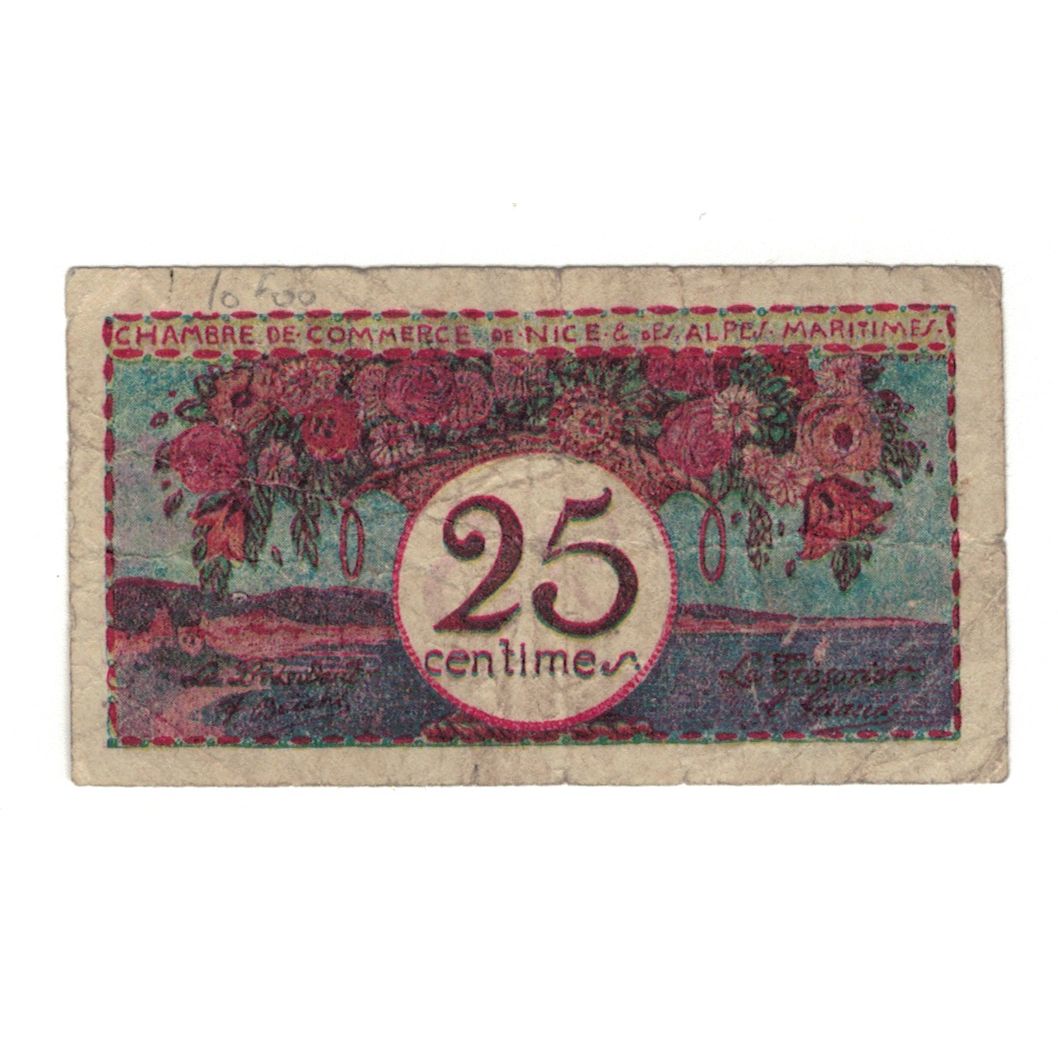 France, Nice, 25 Centimes, AU(55-58), Pirot:91-19