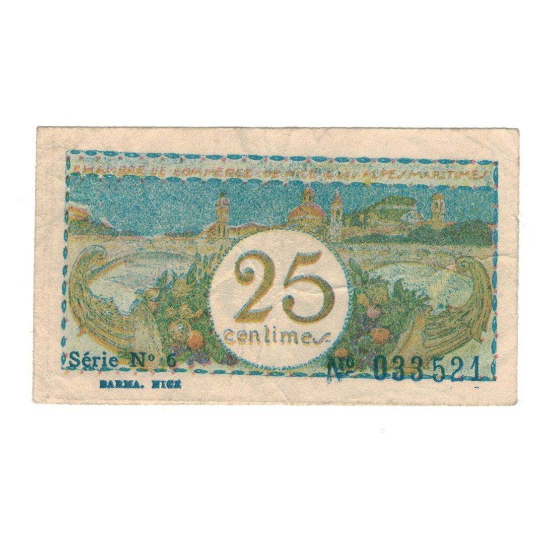 France, Nice, 25 Centimes, AU(55-58), Pirot:91-19