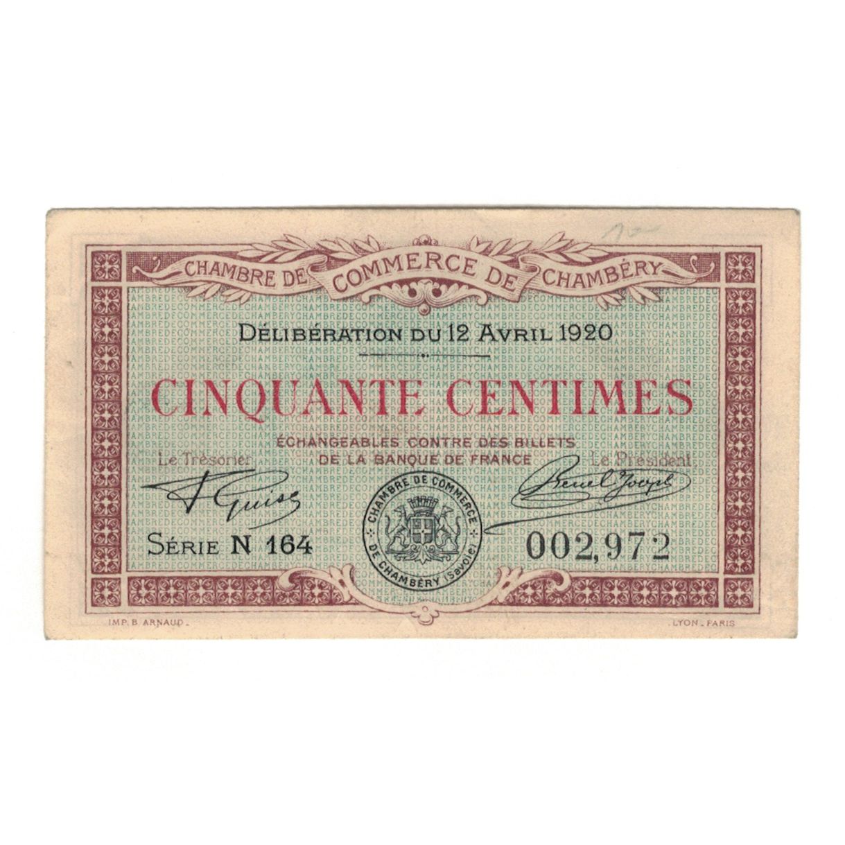 Francia, Chambéry, 50 Centimes, 1920, SPL-, Pirot:44-12