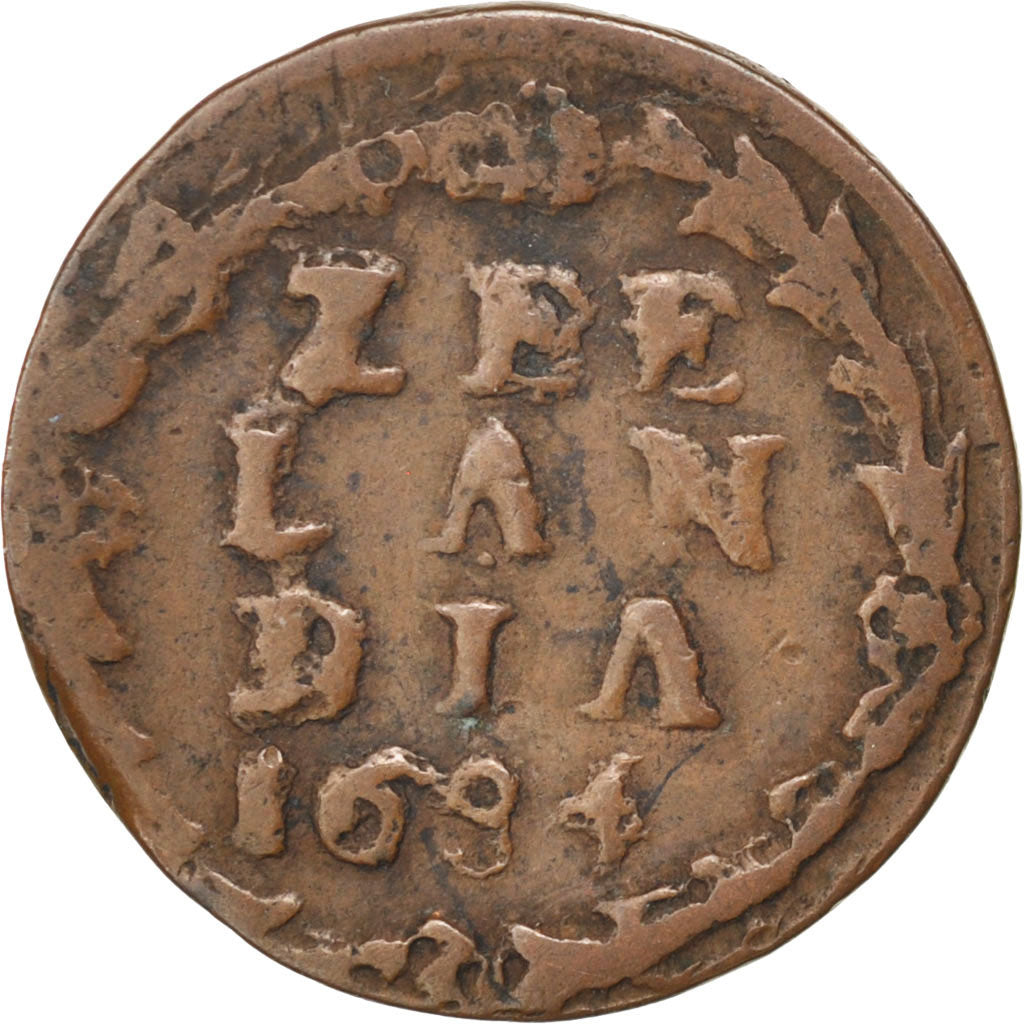 Pays-Bas, Province de Zélande, Duit, 1684, Frappe sur Double tournois