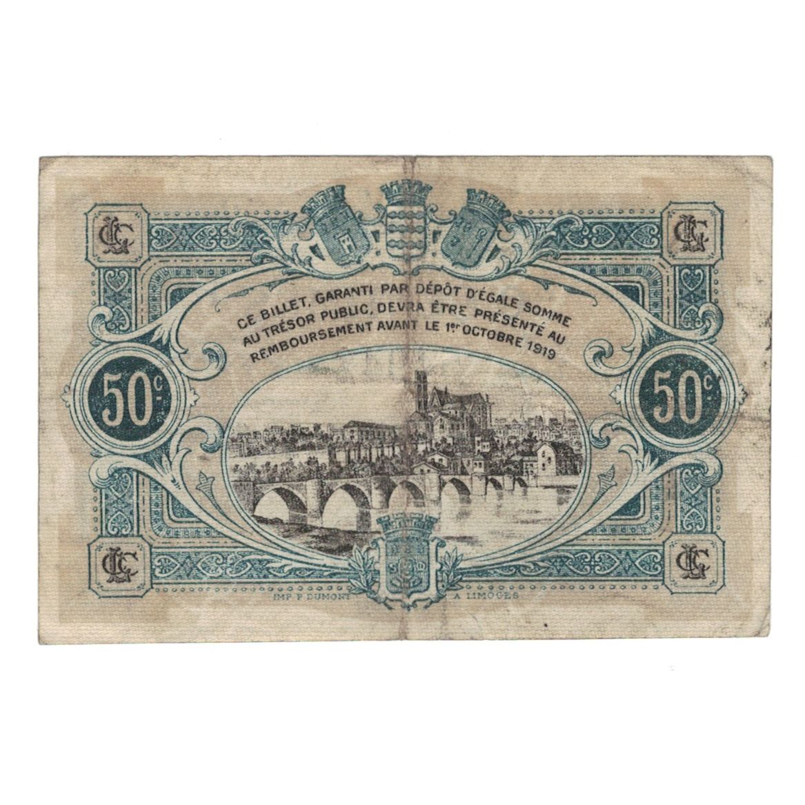 Frankreich, Limoges, 50 Centimes, 1919, VZ, Pirot:73-20