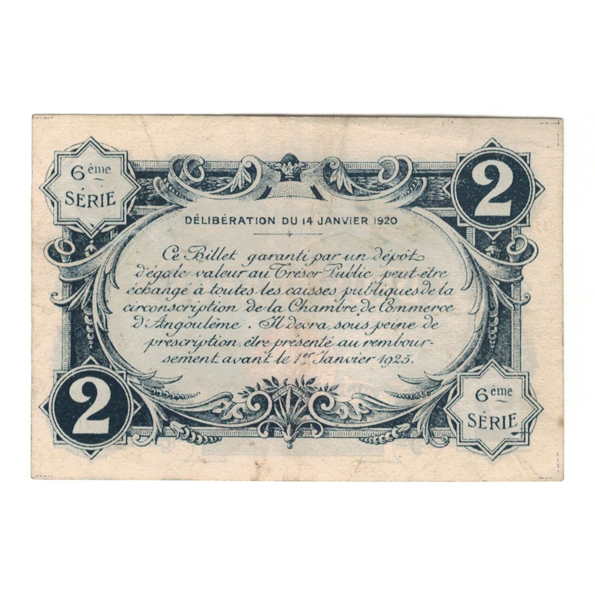 França, Angoulême, 2 Francs, 1920, AU(55-58), Pirot:9-49