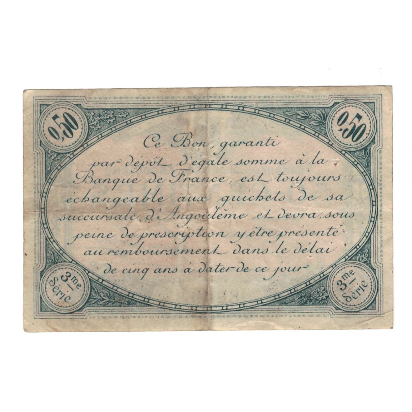 France, Angoulême, 50 Centimes, 1915, AU(55-58), Pirot:9-1