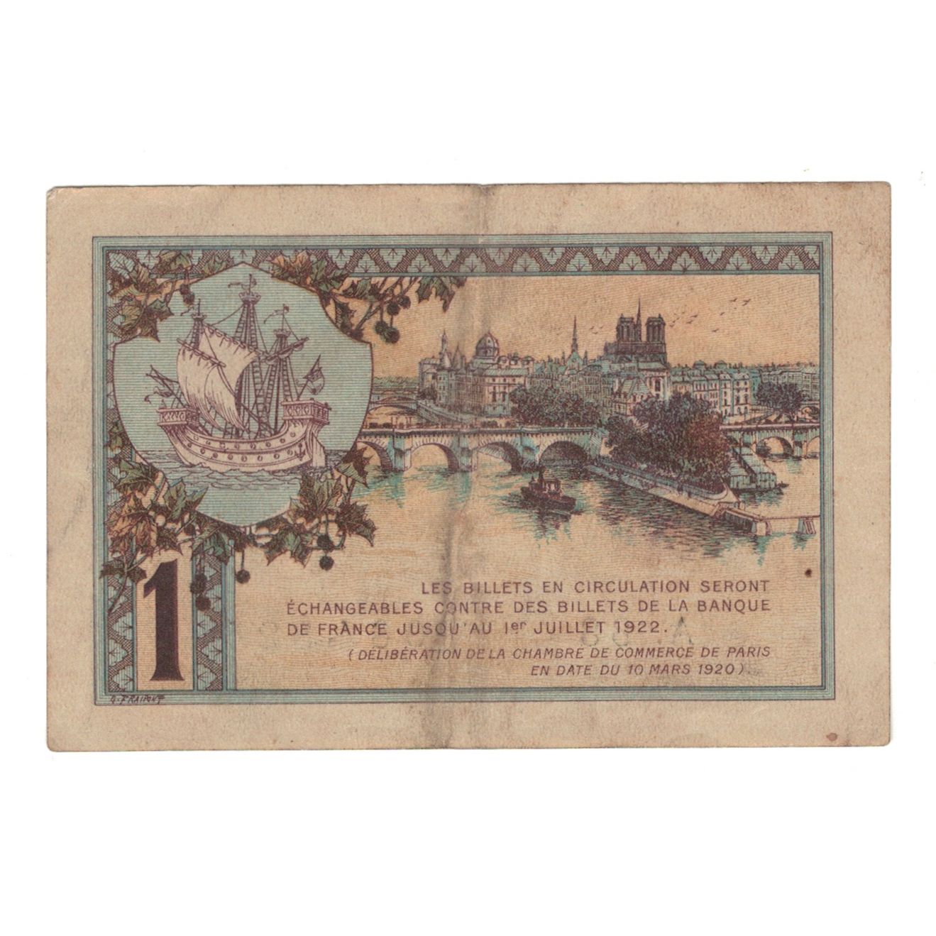 Francia, Paris, 1 Franc, 1920, EBC, Pirot:97-36
