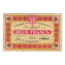 France, Nancy, 2 Francs, 1922, AU(55-58), Pirot:87-55