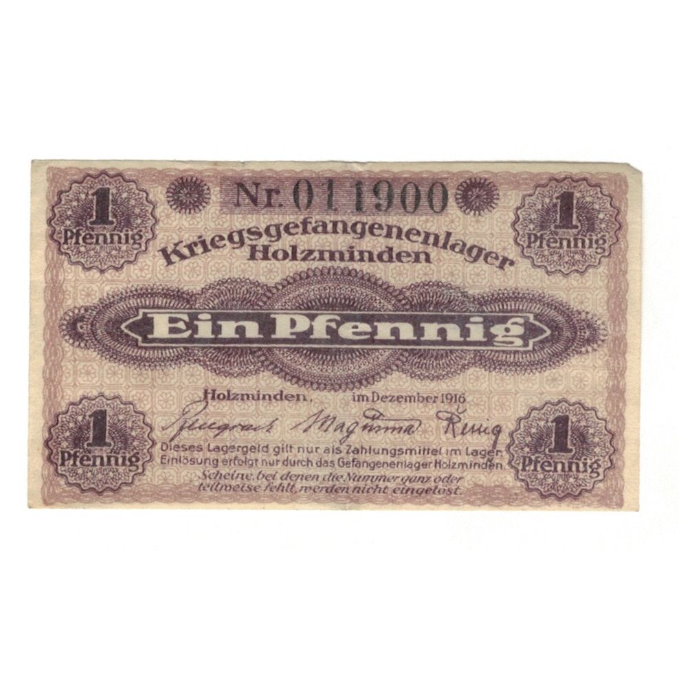 Banconote, Germania, Holzminden POW Camp, 1 Pfennig, valeur faciale, 1916, SPL-