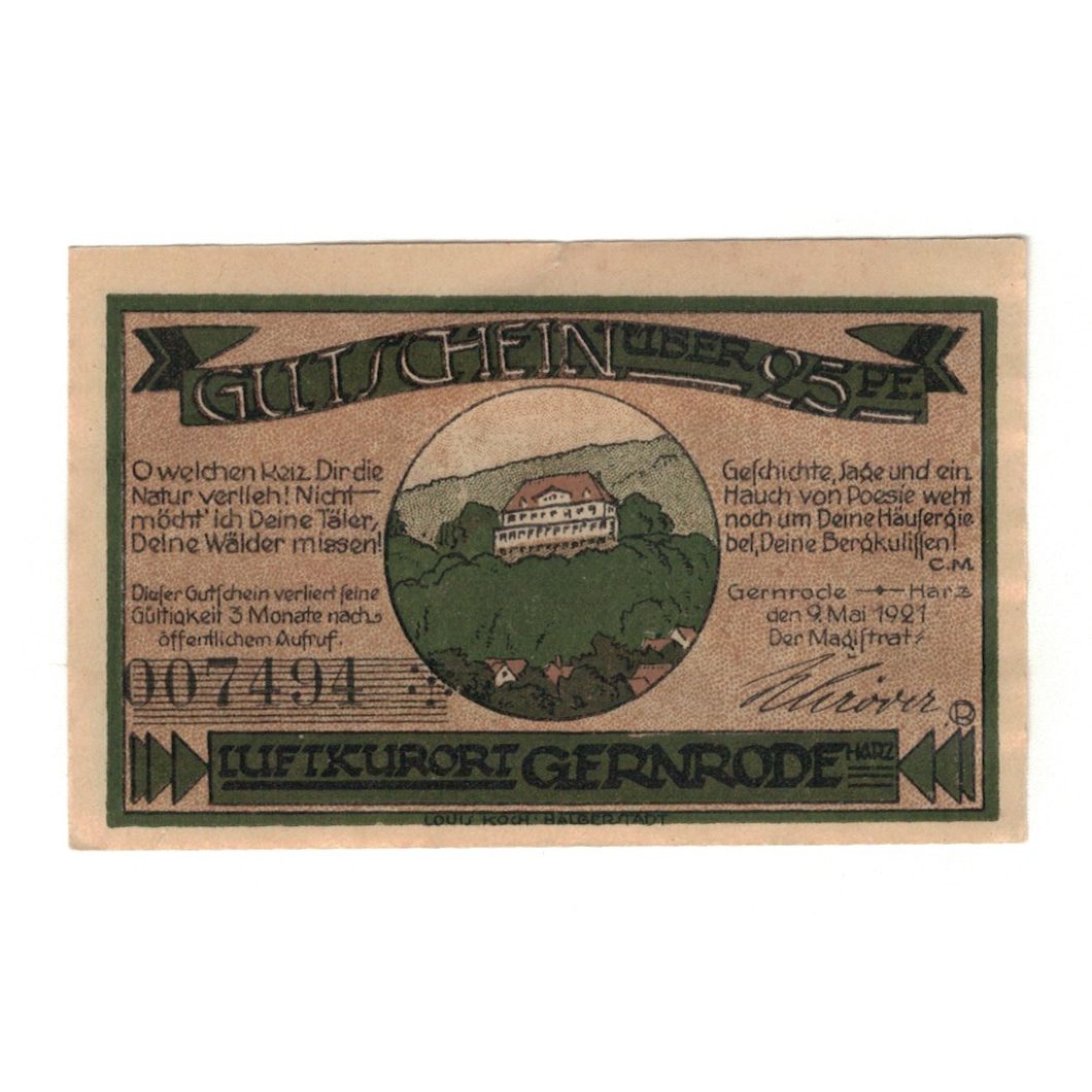 Banknote, Germany, Gernrode a.H. Stadt, 25 Pfennig, village 1, 1921, 1921-10-21