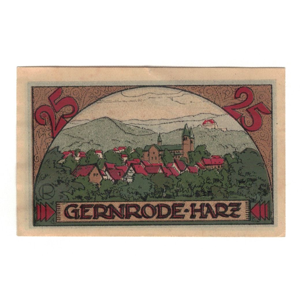 Banknote, Germany, Gernrode a.H. Stadt, 25 Pfennig, village 1, 1921, 1921-10-21