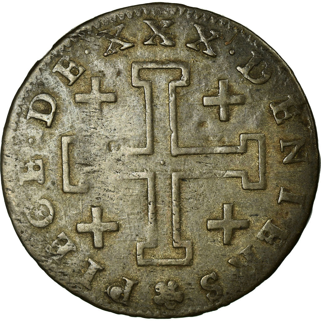 Monnaie, Etats allemands, LORRAINE, Franz III, 30 Deniers, 1729, Nancy, TTB+