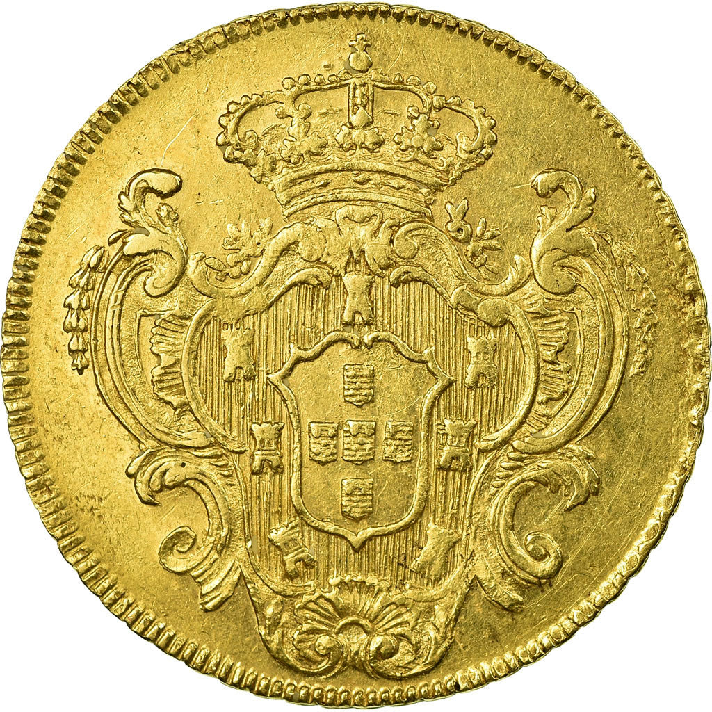 Coin, Brazil, Maria I, 6400 Reis, 1790, Rio de Janeiro, AU(50-53), Gold