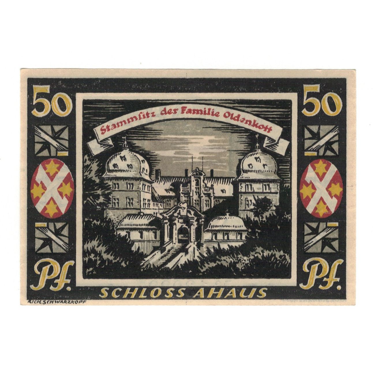Banconote, Germania, Ahaus Stadt, 50 Pfennig, village, 1921, 1921-06-07, SPL-