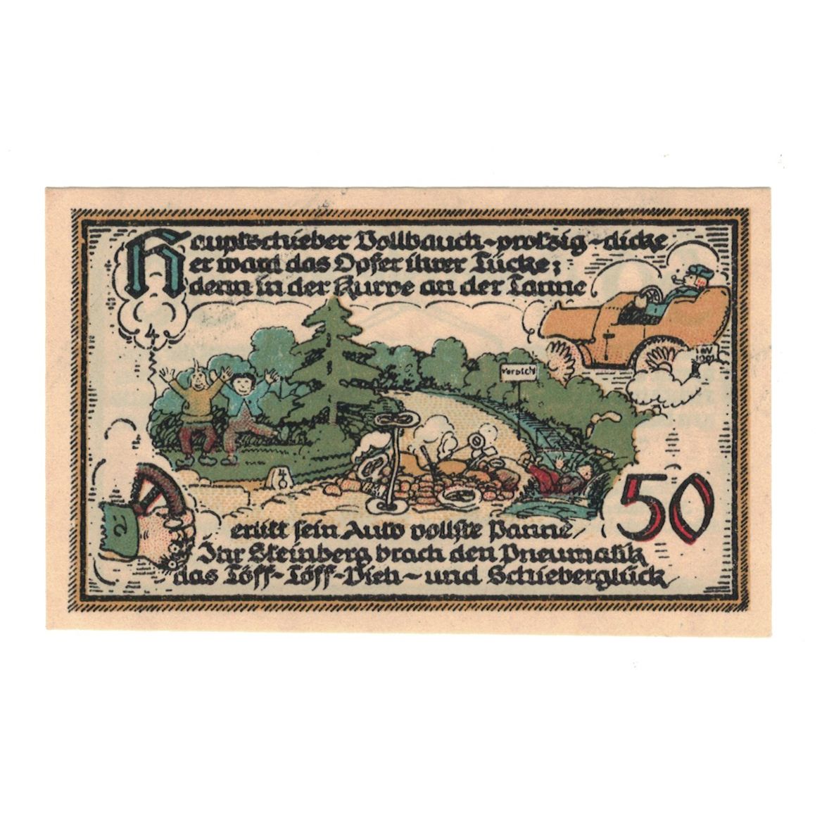 Banconote, Germania, Gatersleben Gemeinde, 50 Pfennig, train, 1921, 1921-07-30