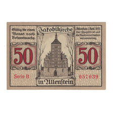 Banconote, Germania, Allenstein Stadt, 50 Pfennig, personnage, 1921, 1921-04-01