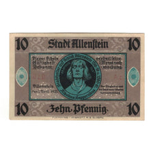 Banknote, Germany, Allenstein Stadt, 10 Pfennig, personnage, 1921, 1921-04-01