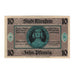 Banknote, Germany, Allenstein Stadt, 10 Pfennig, personnage, 1921, 1921-04-01