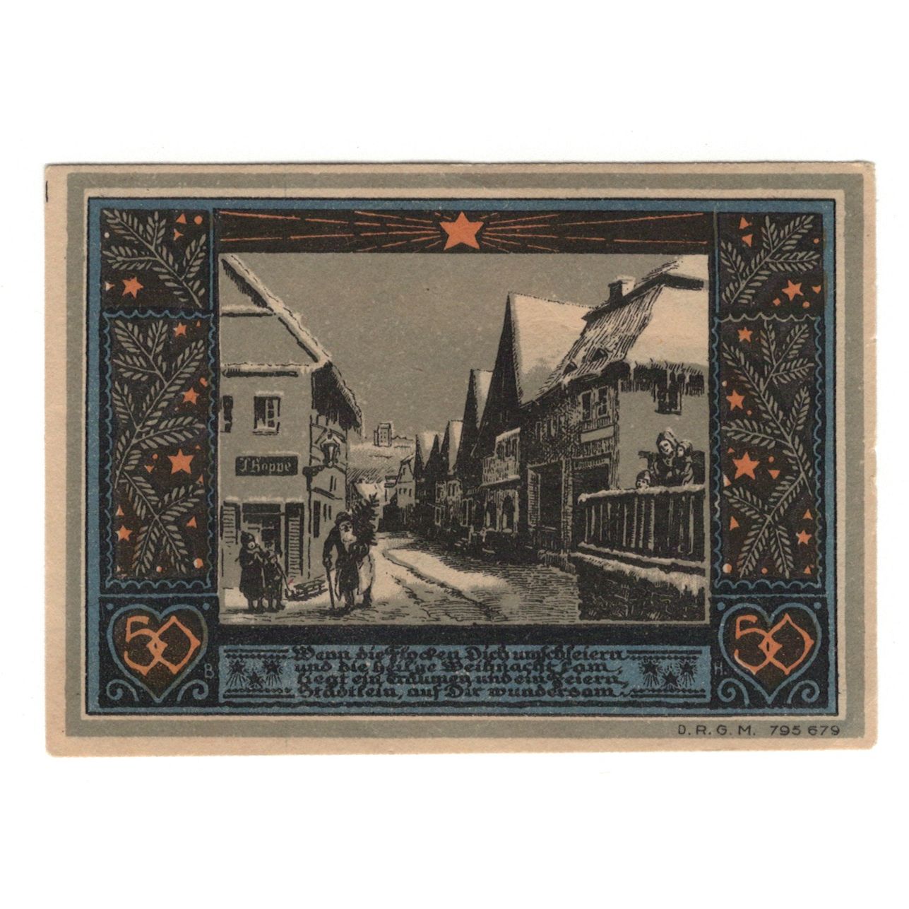 Billet, Allemagne, Bolkenhain Verein für Heimatpflege, 50 Pfennig, village