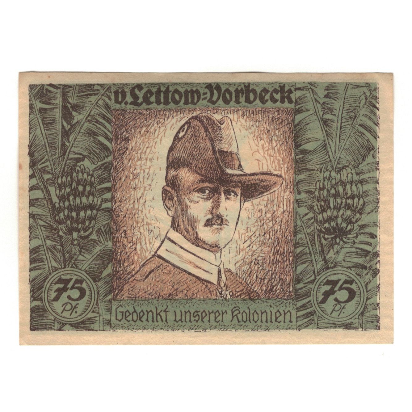Banknote, Germany, Berlin Deutsch-Hanseatischer Kolonialgedanktag, 75 Pfennig