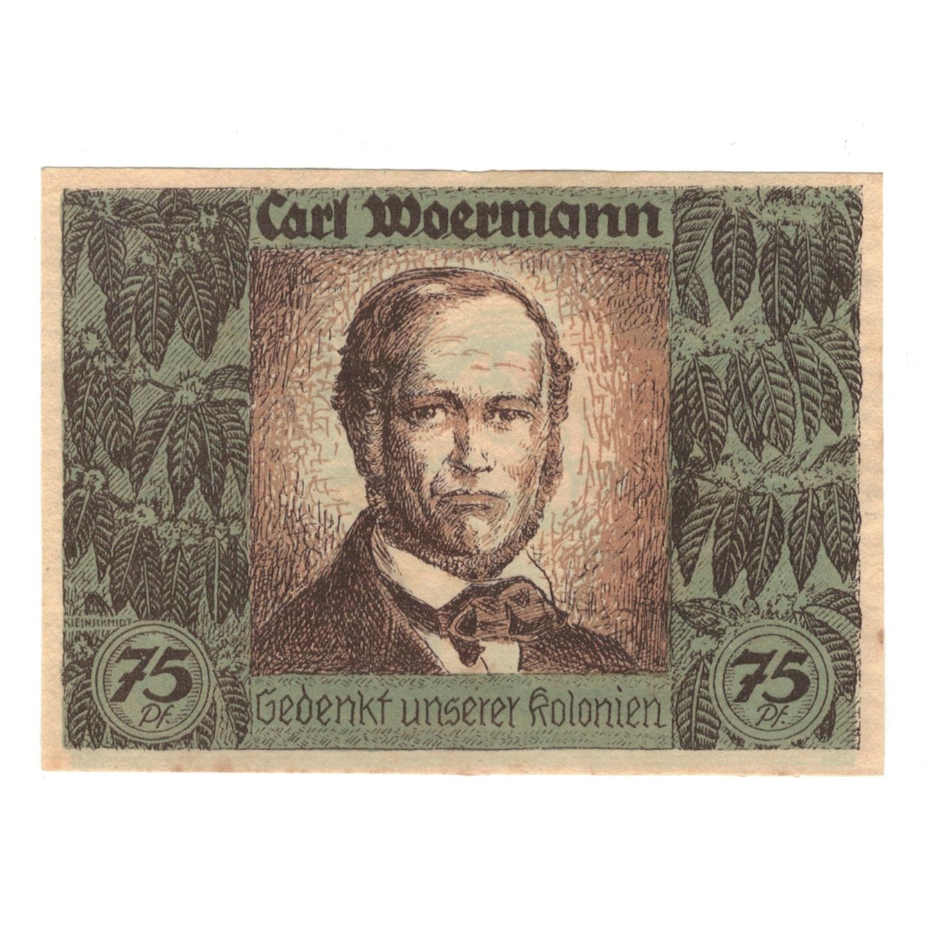 Banknote, Germany, Berlin Deutsch-Hanseatischer Kolonialgedanktag, 75 Pfennig
