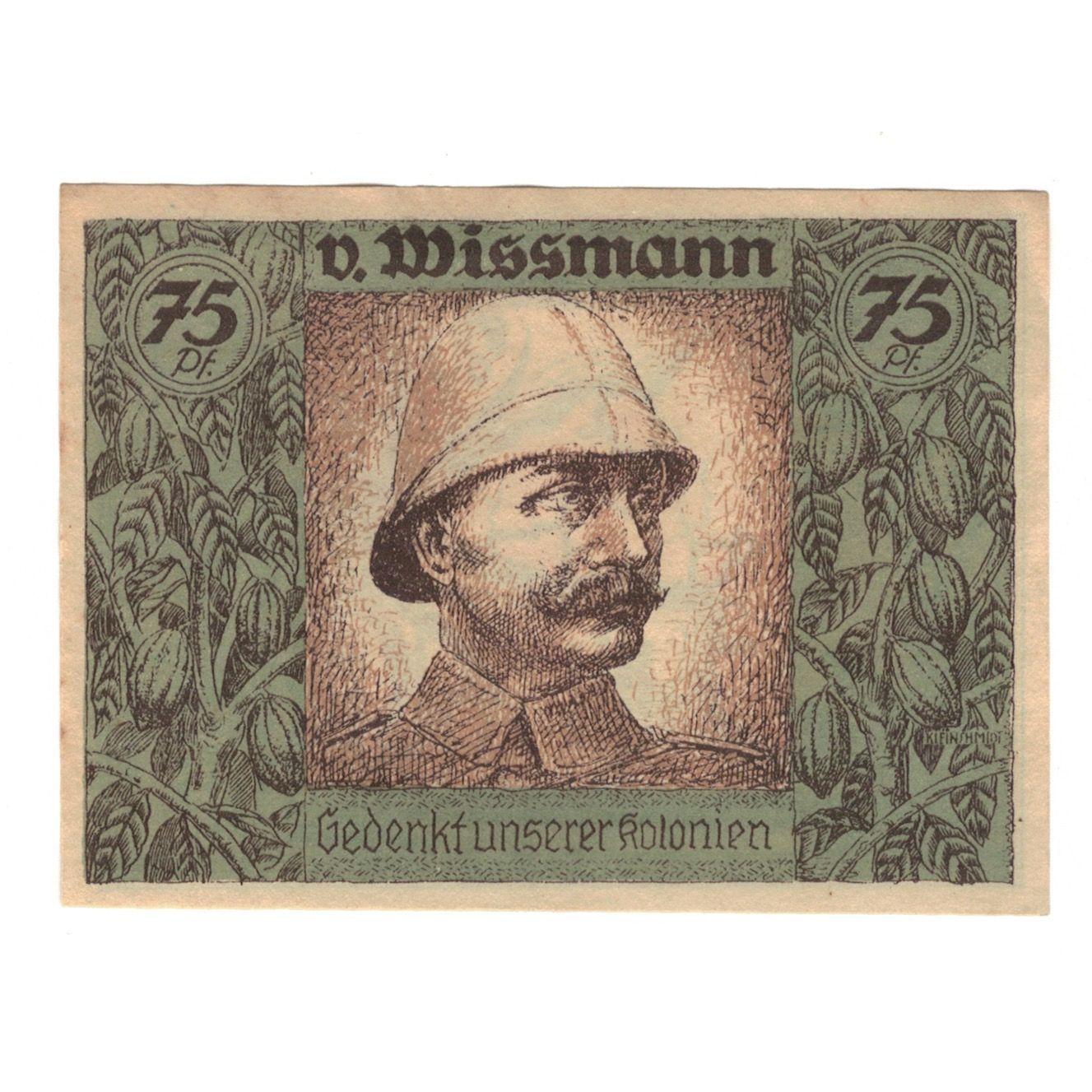 Banknote, Germany, Berlin Deutsch-Hanseatischer Kolonialgedanktag, 75 Pfennig