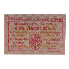 Geldschein, Deutschland, Bismarckhütte Gemeinde, 1/4 Mark, Ecusson 1, 1920